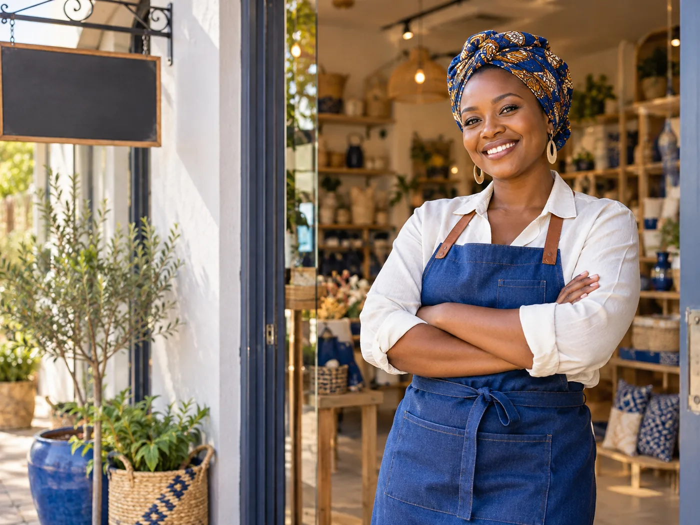 Local storefront, growth report, and location marker